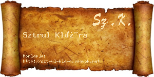 Sztrul Klára névjegykártya